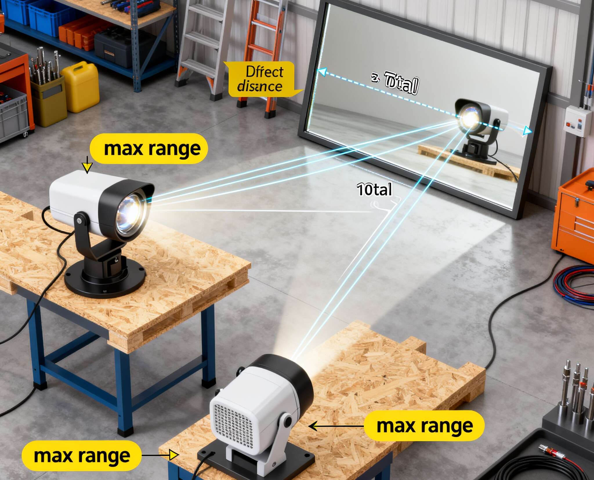 What is the range of a light curtain 2
