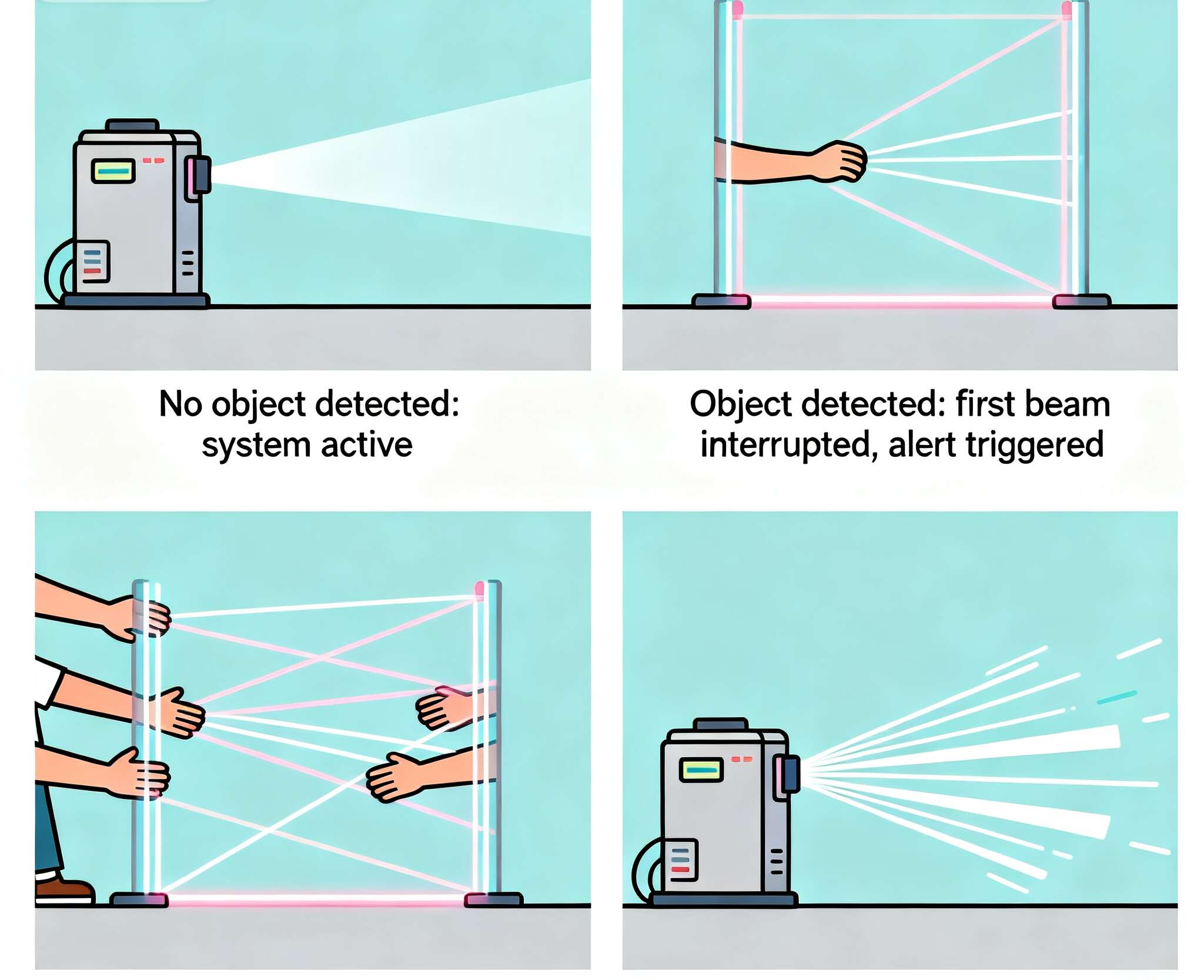 What is the range of a light curtain 3